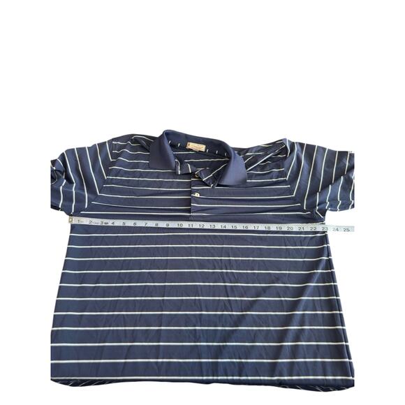 Peter Millar Summer Comfort Blue Striped Golf Short Sleeve Polo Shirt Large - Picture 11 of 13